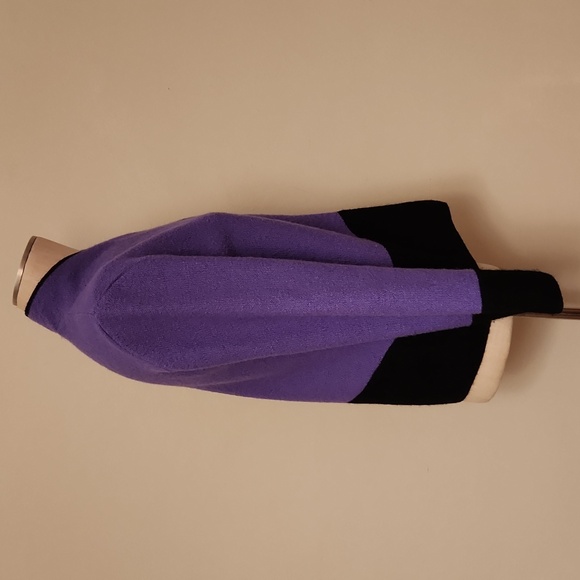 South Wool purple and black bias zippered wool sweater - Picture 4 of 5